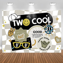Lofaris Two Cool Good Vibes Happy Dude Birthday Backdrop