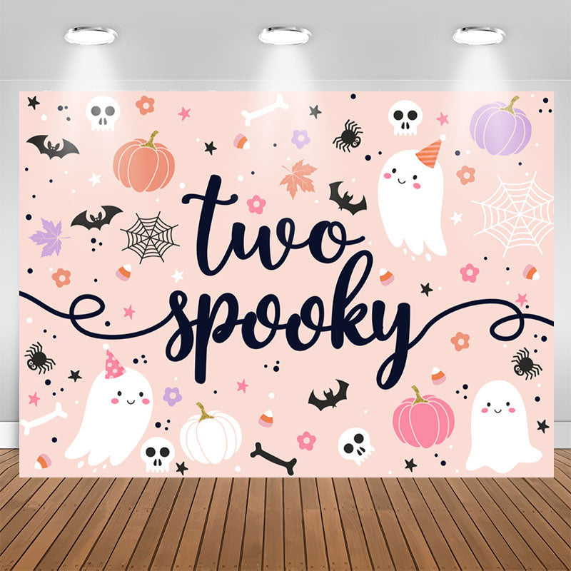 Lofaris Two Spooky Halloween Ghost 2nd Birthday Backdrop
