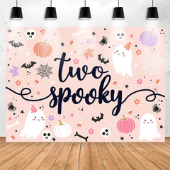 Lofaris Two Spooky Halloween Ghost 2nd Birthday Backdrop