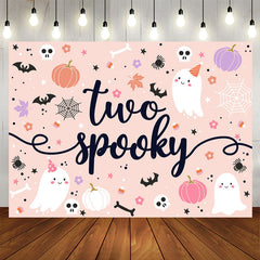Lofaris Two Spooky Halloween Ghost 2nd Birthday Backdrop