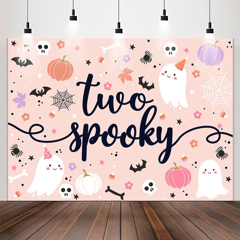 Lofaris Two Spooky Halloween Ghost 2nd Birthday Backdrop