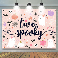 Lofaris Two Spooky Halloween Ghost 2nd Birthday Backdrop