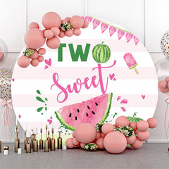 Lofaris Two Sweet Watermelon Round 2nd Birthday Backdrop