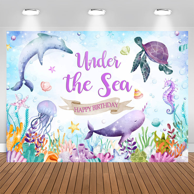 Lofaris Under The Sea Marine Organism Birthady Backdrop