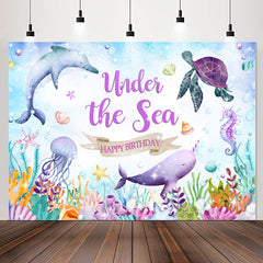 Lofaris Under The Sea Marine Organism Birthady Backdrop
