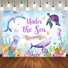 Lofaris Under The Sea Marine Organism Birthady Backdrop