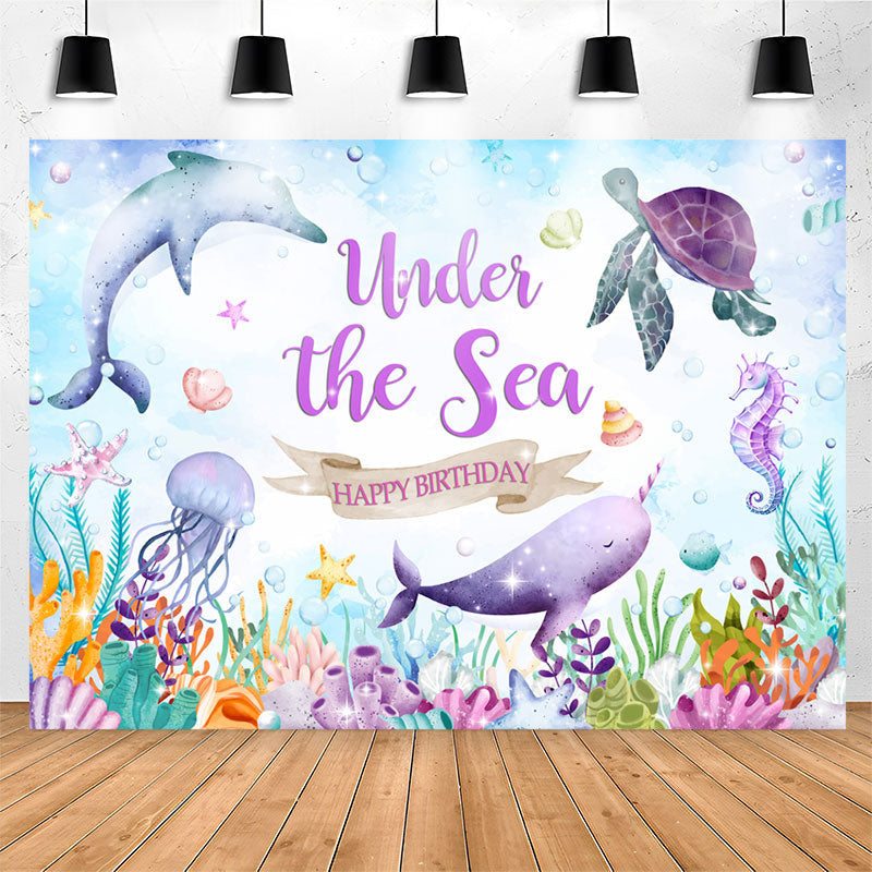 Lofaris Under The Sea Marine Organism Birthady Backdrop