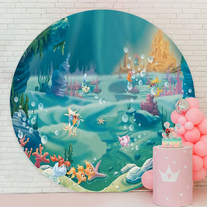 Lofaris Undersea Castle Bubble Circle Backdrop For Birthday
