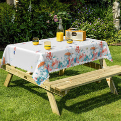 Lofaris Undersea Colorful Fishes White Tablecloth For Kitchen