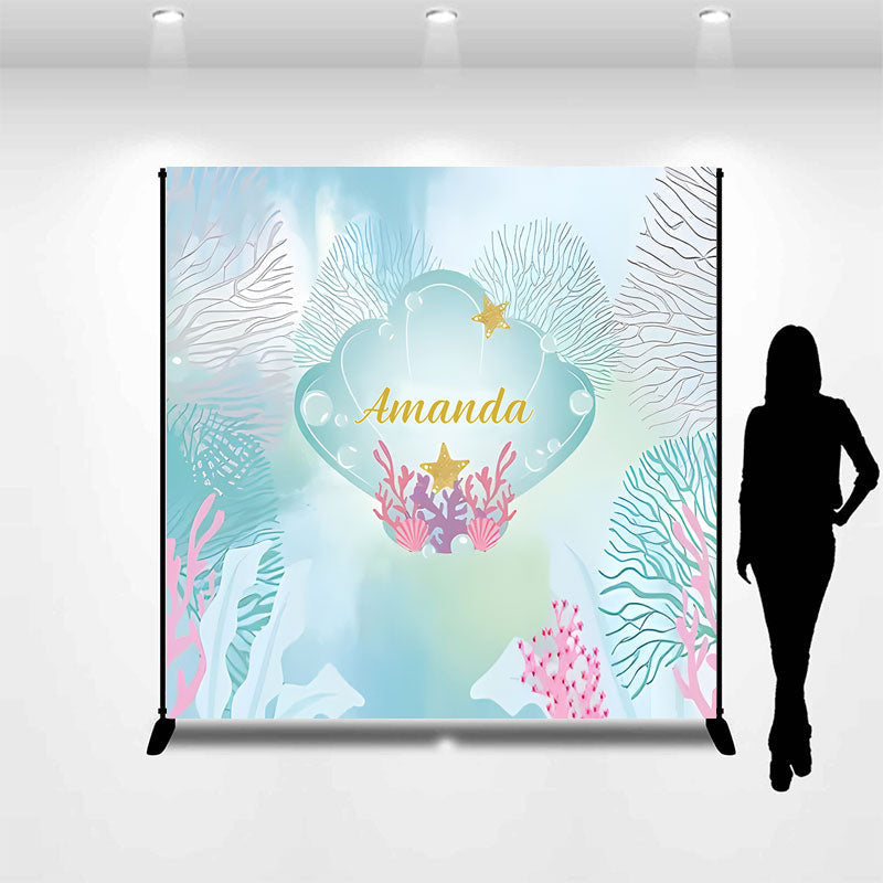 Lofaris Undersea Coral Scallop Custom Birthday Backdrop