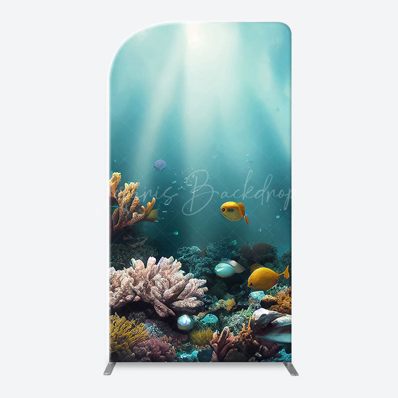Lofaris Undersea Coral Sunshine Fishes Arch Birthday Backdrop