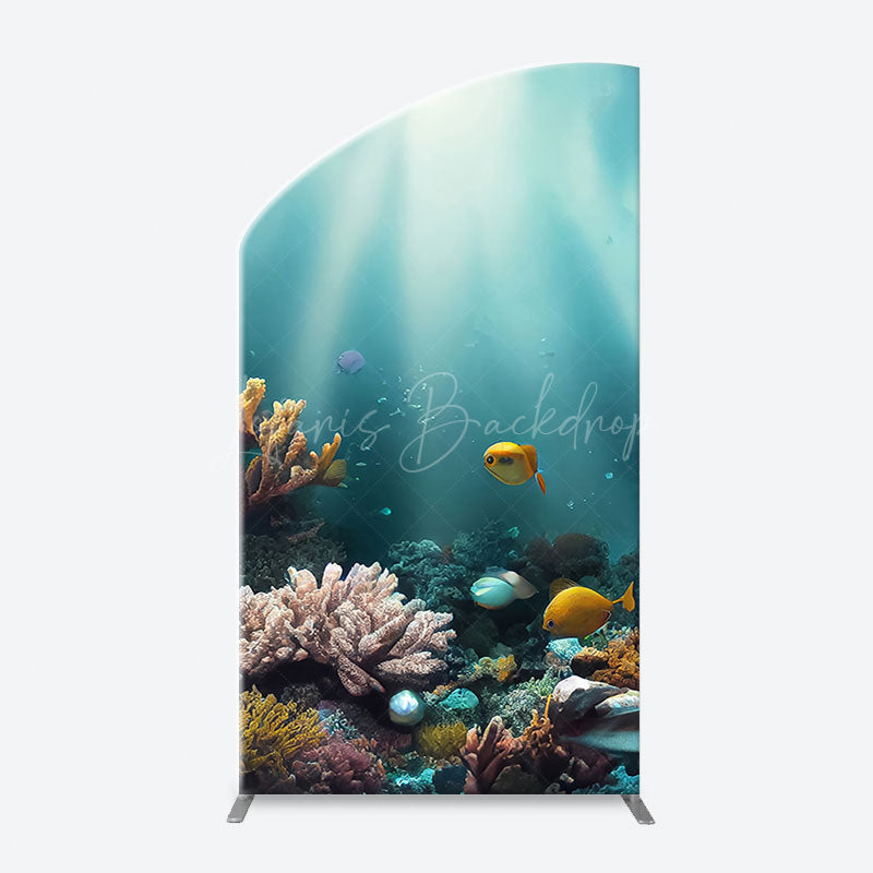 Lofaris Undersea Coral Sunshine Fishes Arch Birthday Backdrop