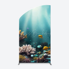 Lofaris Undersea Coral Sunshine Fishes Arch Birthday Backdrop