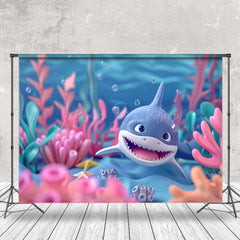 Lofaris Undersea Little Shark Corals Bubble Summer Backdrop