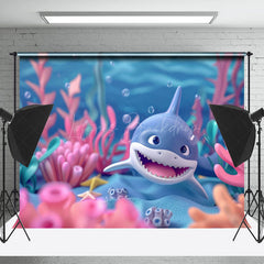 Lofaris Undersea Little Shark Corals Bubble Summer Backdrop