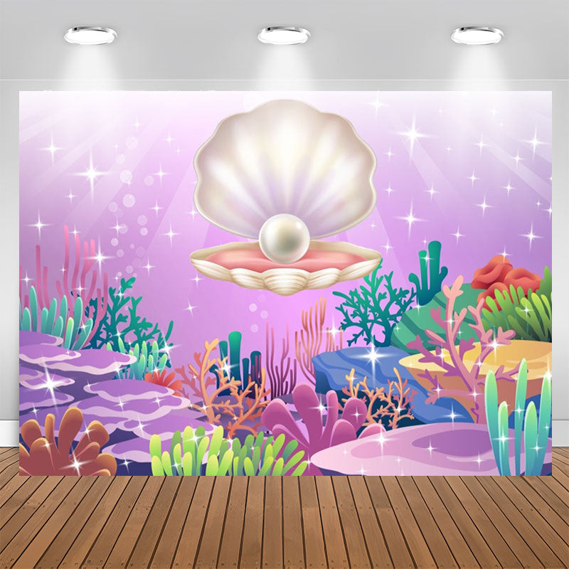 Lofaris Undersea Pearl Shell Coralline Birthday Backdrop