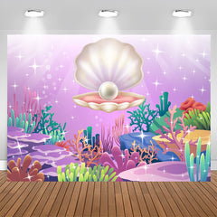 Lofaris Undersea Pearl Shell Coralline Birthday Backdrop