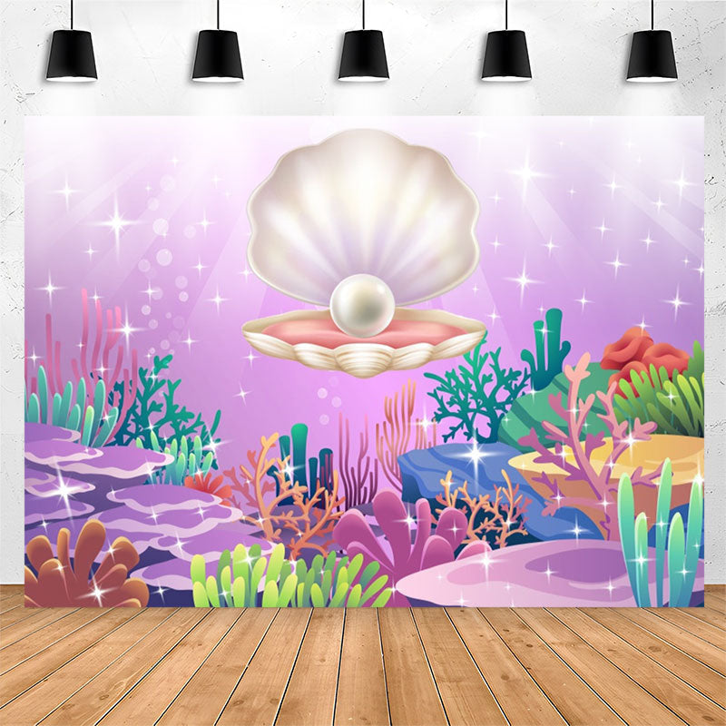 Lofaris Undersea Pearl Shell Coralline Birthday Backdrop