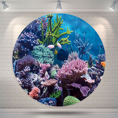 Lofaris Undersea World Coral Round Backdrop For Birthday
