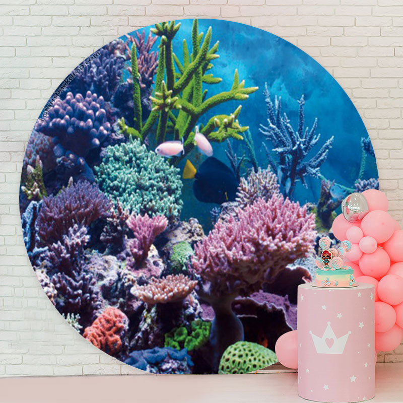 Lofaris Undersea World Coral Round Backdrop For Birthday
