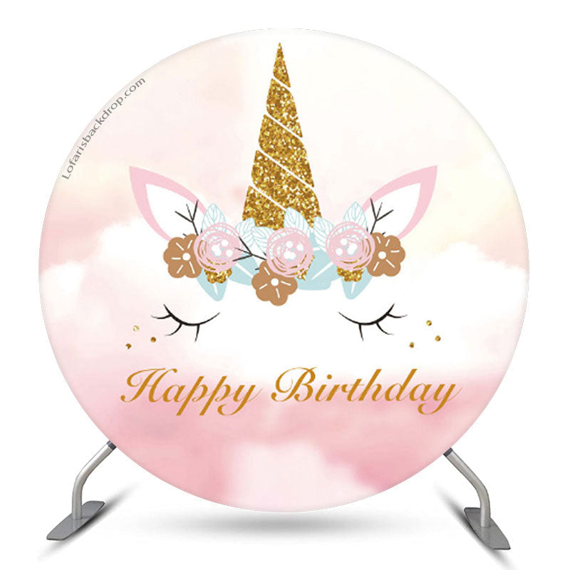 Lofaris Unicorn Round Backdrop Cover For Birthday Party