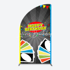 Lofaris Uno Wild Game Card Stars Arch Happy Birthday Backdrop