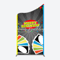 Lofaris Uno Wild Game Card Stars Arch Happy Birthday Backdrop