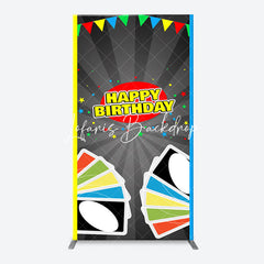 Lofaris Uno Wild Game Card Stars Arch Happy Birthday Backdrop
