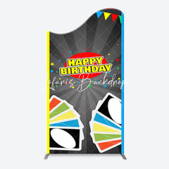 Lofaris Uno Wild Game Card Stars Arch Happy Birthday Backdrop