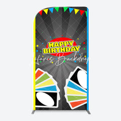Lofaris Uno Wild Game Card Stars Arch Happy Birthday Backdrop