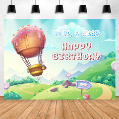 Lofaris Up Away Candy Balloon Happy Birthday Backdrop