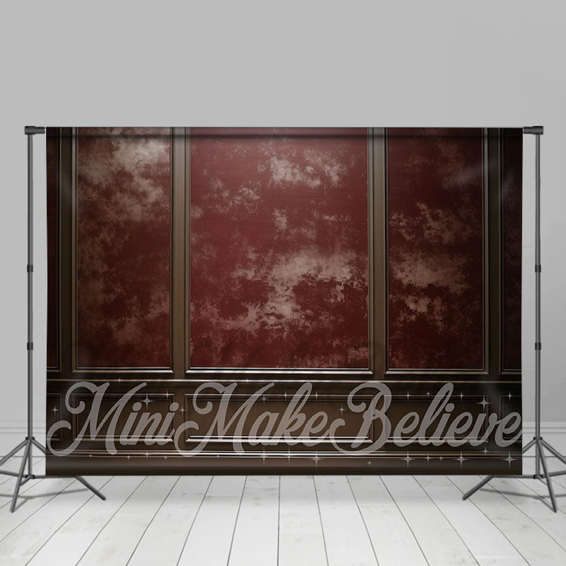 Lofaris Urgundy Cream Brown Trim Retro Wall Photo Backdrop