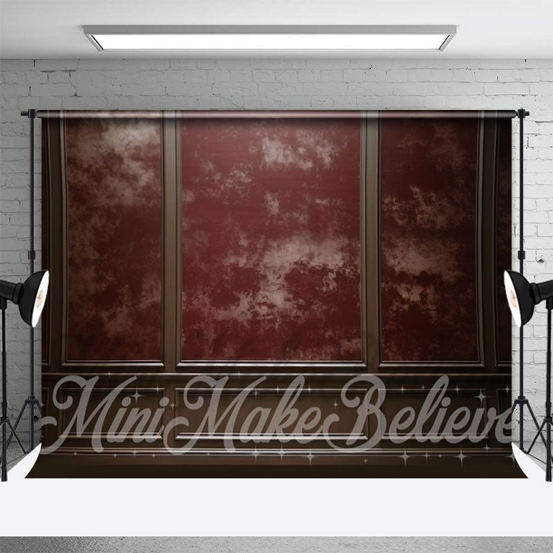 Lofaris Urgundy Cream Brown Trim Retro Wall Photo Backdrop