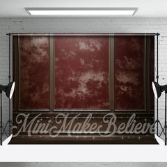 Lofaris Urgundy Cream Brown Trim Retro Wall Photo Backdrop