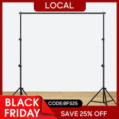 (7 Day Delivery) Metal 10x6.5ft Adjustable Backdrop Stand with Clips