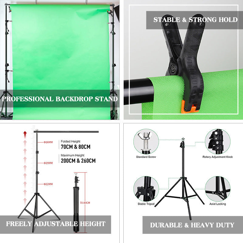 Lofaris Metal 10x6.5ft/3x2m Adjustable Backdrop Stand with Clips