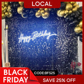 (7 Day Delivery) Black Shimmer Wall Panels | Wedding Event Party Decorations