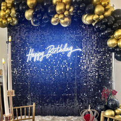 (7 Day Delivery) Black Shimmer Wall Panels | Wedding Event Party Decorations