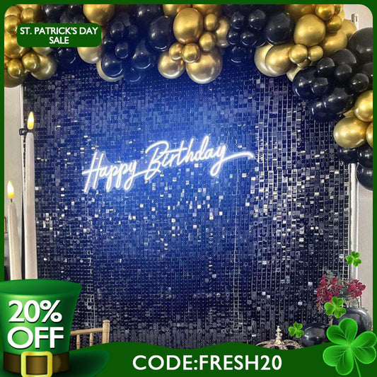 (7 Day Delivery) Black Shimmer Wall Panels | Wedding Event Party Decorations