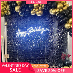 (7 Day Delivery) Black Shimmer Wall Panels | Wedding Event Party Decorations