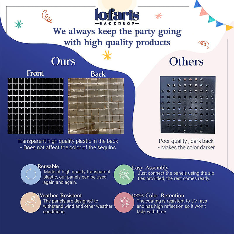 Lofaris Black Shimmer Wall Panels | Wedding Event Party Decorations