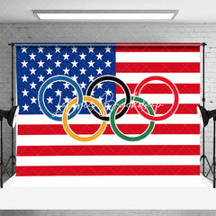 Lofaris Usa Flag Balloons 2024 Olympic Games Sports Backdrop