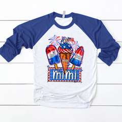 Lofaris Usa Flag Ice Cream Mimi Kids Custom Baseball Shirt