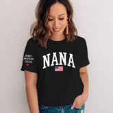 Lofaris USA Flag Love Grandma And Kids Custom Family T - Shirt