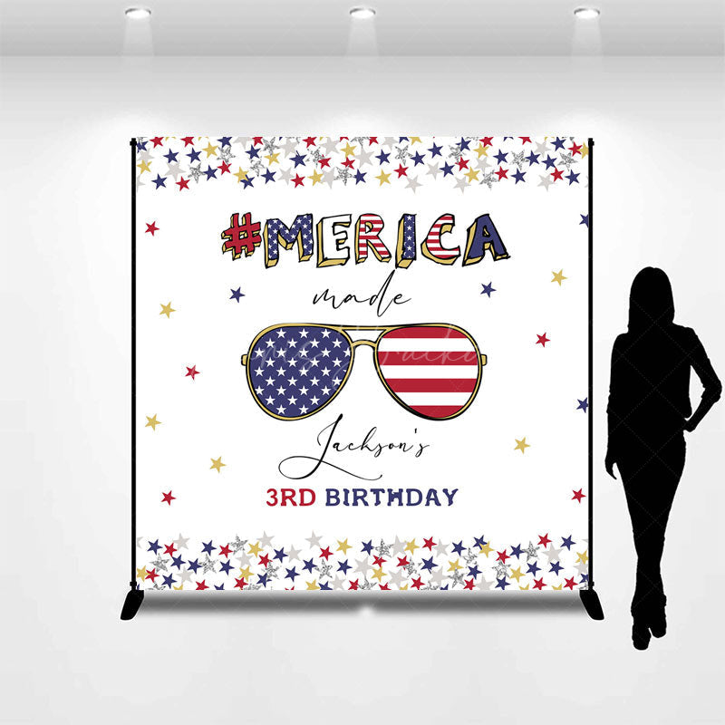Lofaris Usa Flag Sunglasses Custom 3rd Birthday Backdrop