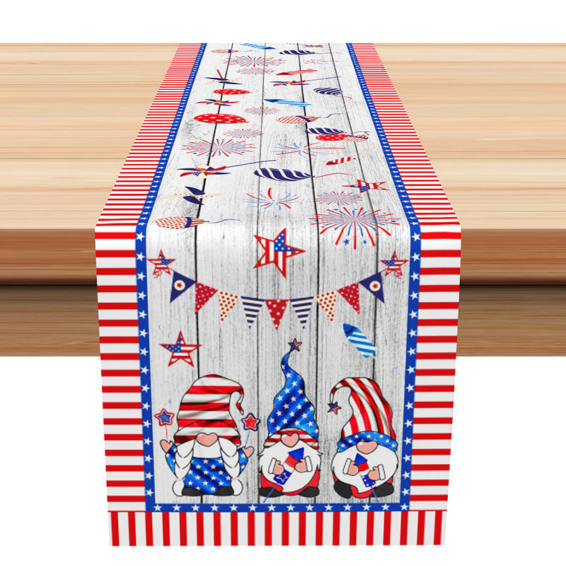 Lofaris USA Flag Wood Wall Independence Day Table Runner