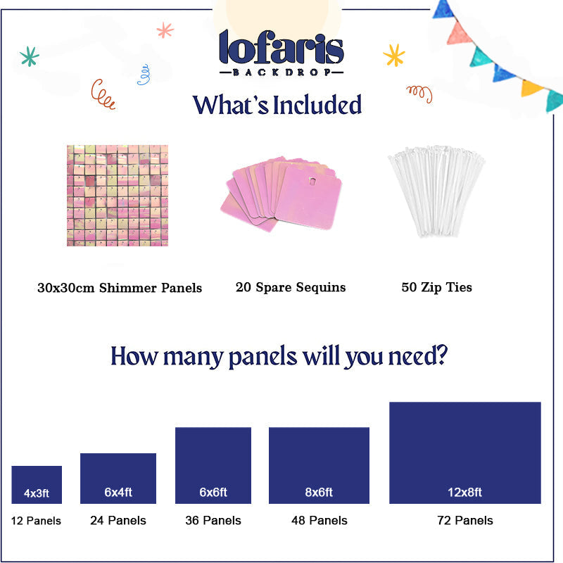 Lofaris Gradient Pink Shimmer Wall Panels | Wedding Event Party Decorations