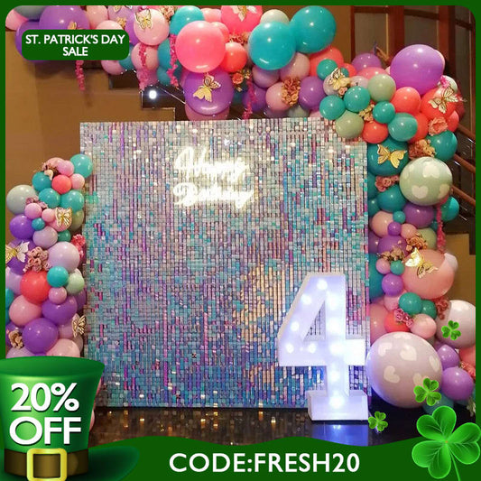 (7 Day Delivery) Iridescent Blue Shimmer Wall Panels | Wedding Event Party Decorations