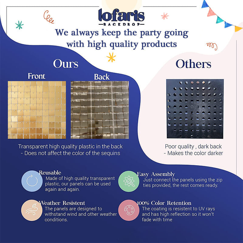 Lofaris Light Matte Gold Shimmer Wall Panels | Wedding Event Party Decorations