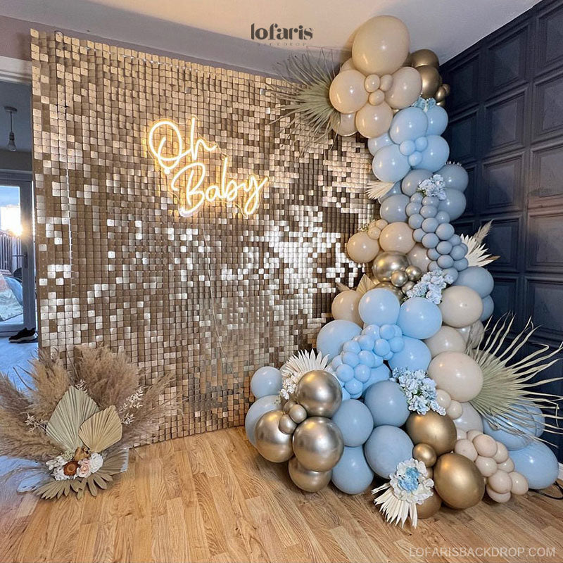 Lofaris Light Matte Gold Shimmer Wall Panels | Wedding Event Party Decorations